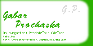 gabor prochaska business card